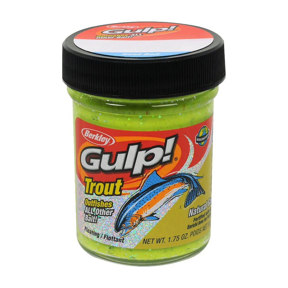 Berkley Gulp Trout Dough Garlic Sahte Yemi - CHUNKY CHARTREUSE