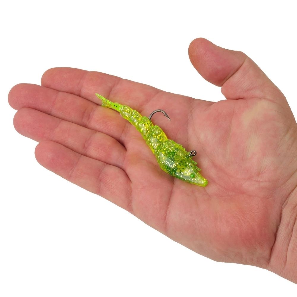 Berkley PowerBait Saltwater PowerSwitch Silikon Karides Yem - CHARTREUSE SILVER - 9CM-17.7GR