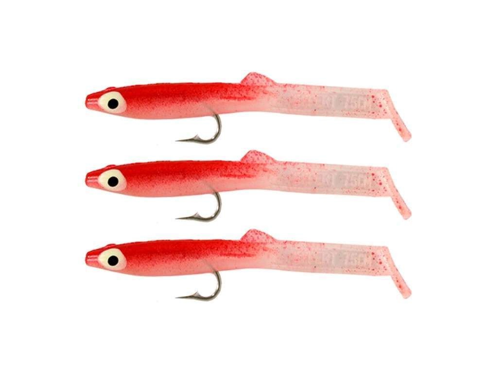 Captain 3525 Eel Fish 75cm Silikon Zargana Suni Yem 3lü Paket - E07 RED