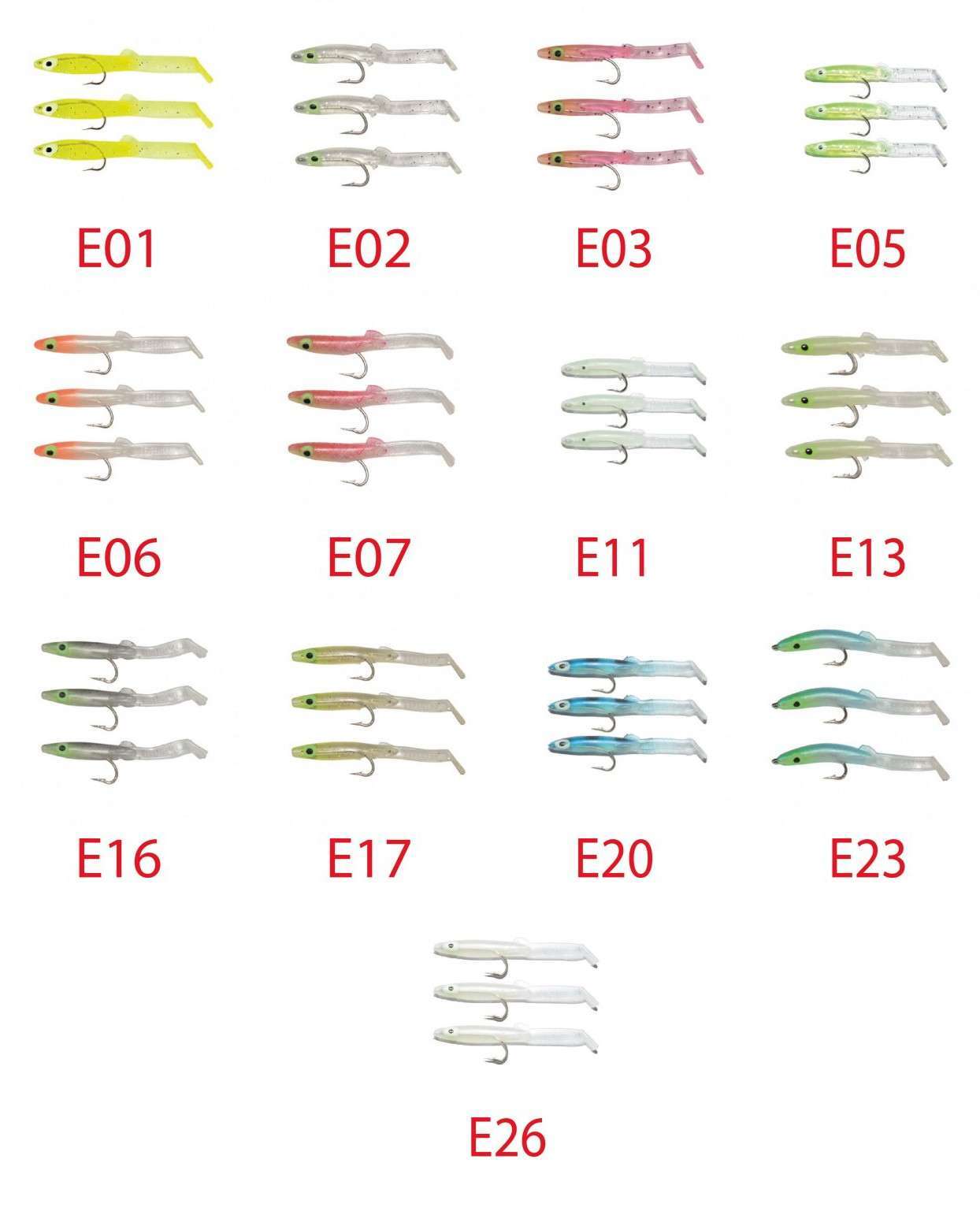 Captain 3526 Eel Fish 5cm Silikon Zargana Suni Yem 3lü Paket - E16 BLACK