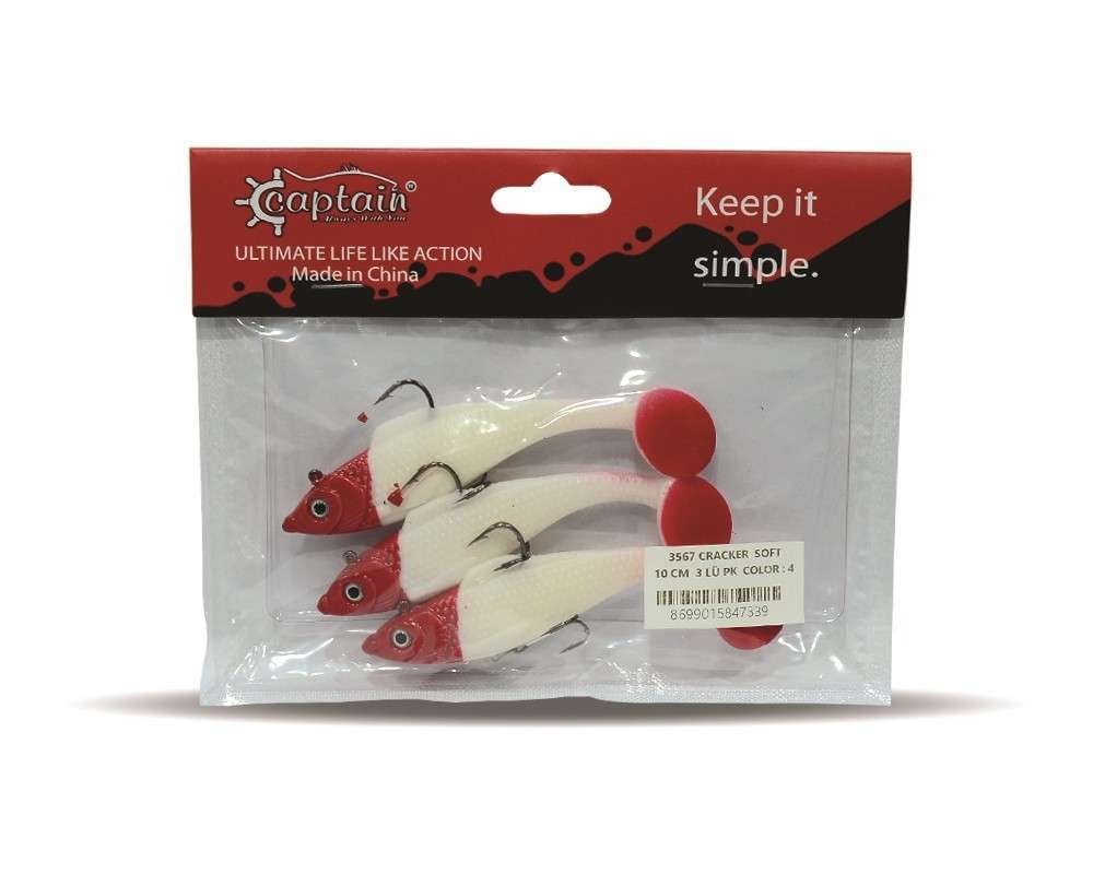 Captain 3567 Cracker Soft 10cm Levrek Turna Silikonu 3lü Set Suni Balık - 4