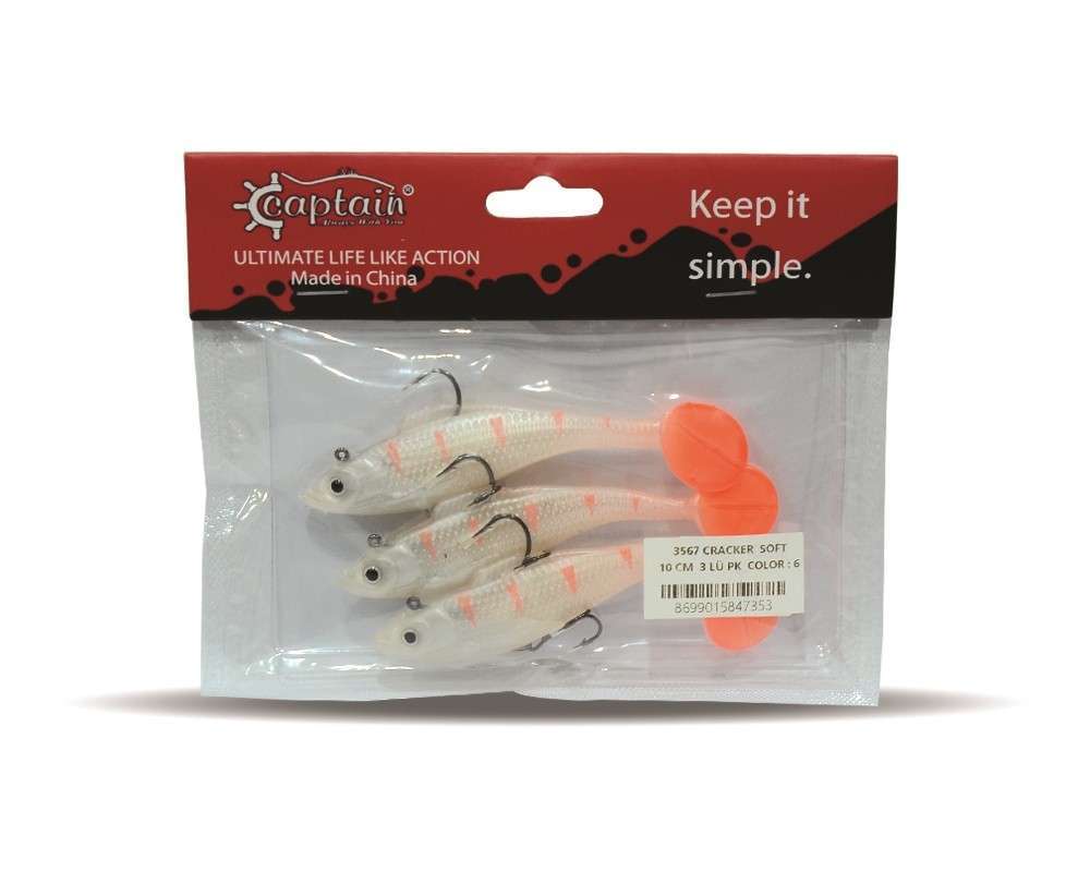 Captain 3567 Cracker Soft 10cm Levrek Turna Silikonu 3lü Set Suni Balık - 6