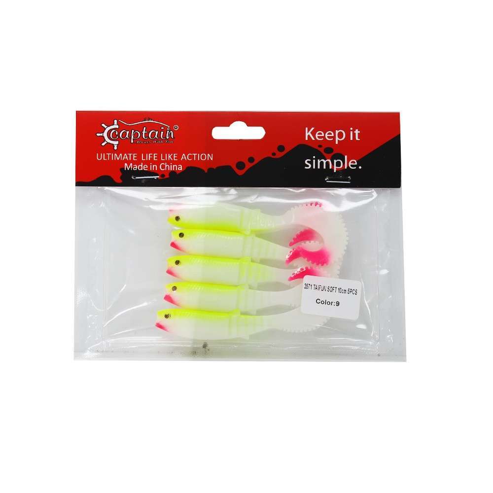 Captain 3571 Taifun Soft 10cm Levrek Silikonu 5li Paket Suni Yem - 9