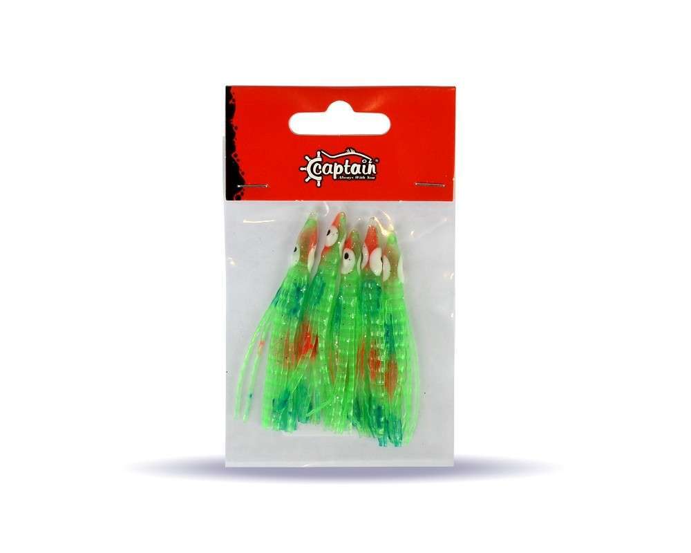 Captain 3594 Octopus Curly 6cm Ahtapot Sübye 5li Paket Suni Yem - 5