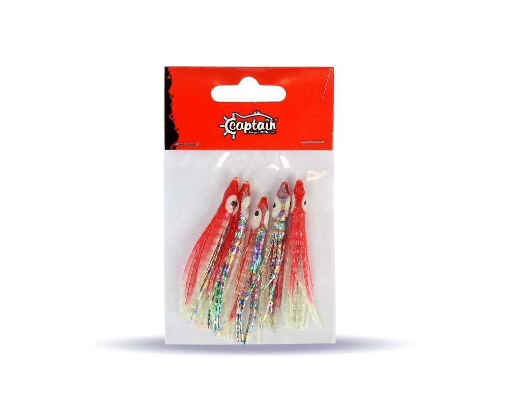 Captain 3594 Octopus Curly 6cm Ahtapot Sübye 5li Paket Suni Yem - 6