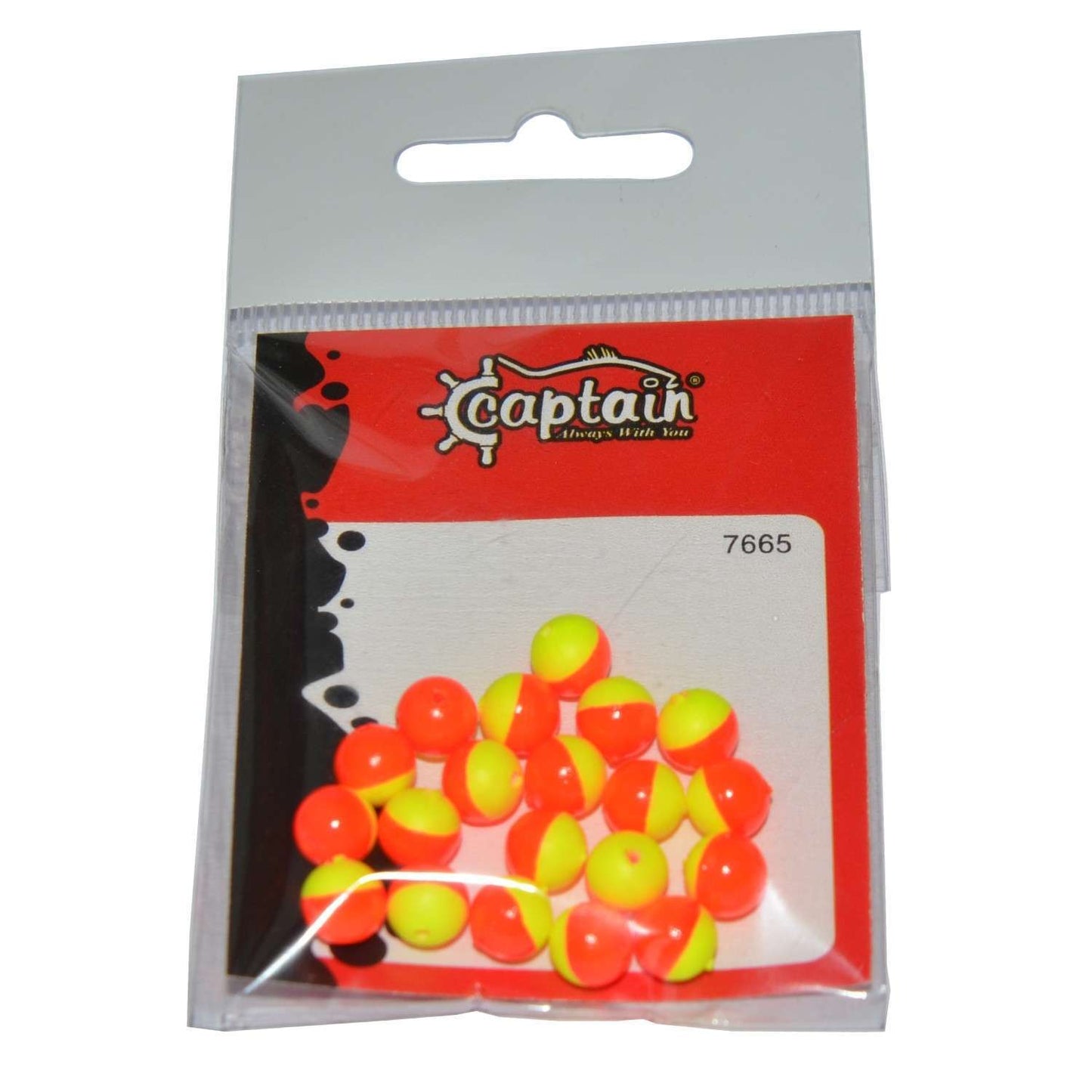 Captain 7665 Renkli Boncuk Yuvarlak 75mm Silikon Boncuk 20li Paket - SARıKıRMZı