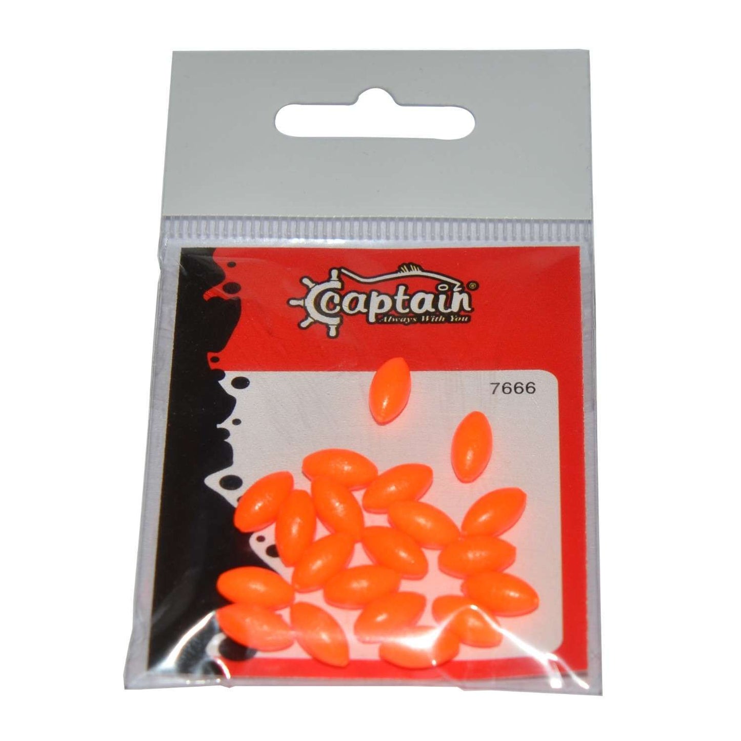 Captain 7666 Renkli Boncuk Oval 110mm Silikon Boncuk 20li Paket - TURUNCU