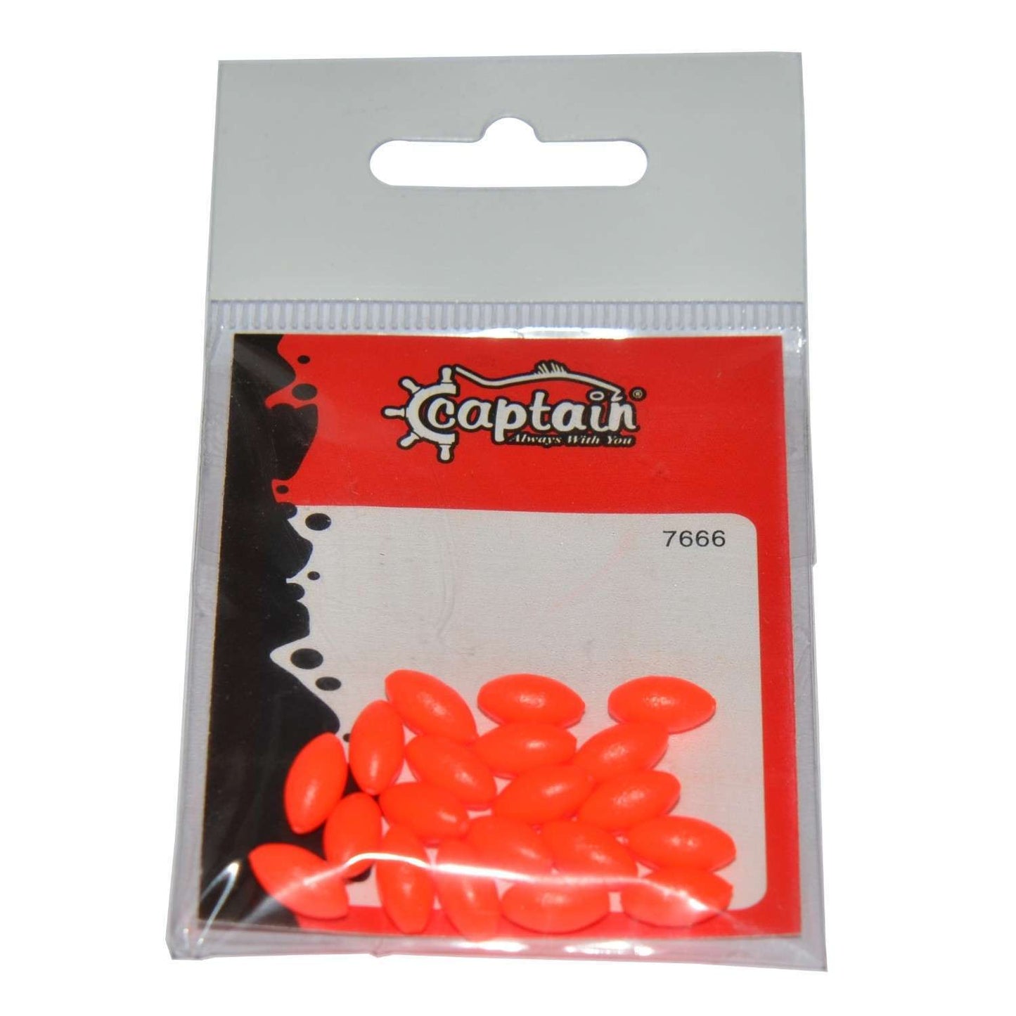 Captain 7666 Renkli Boncuk Oval 110mm Silikon Boncuk 20li Paket - KıRMıZı