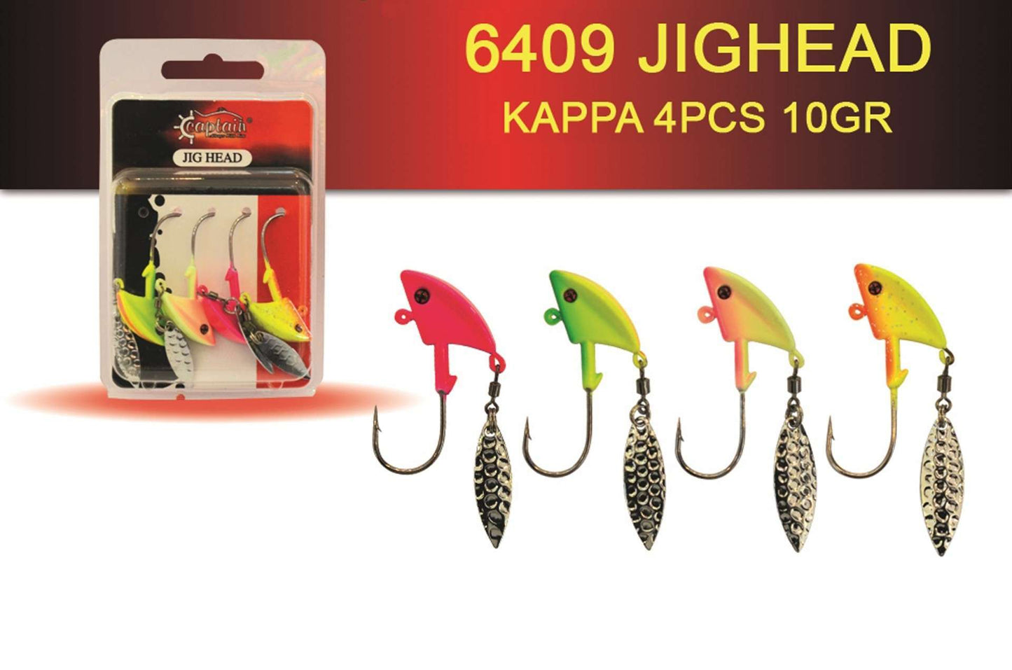 Captain Jig Head Kappa 4lü Mix Set Kaşıklı Jig Head - Standart - 10 GR