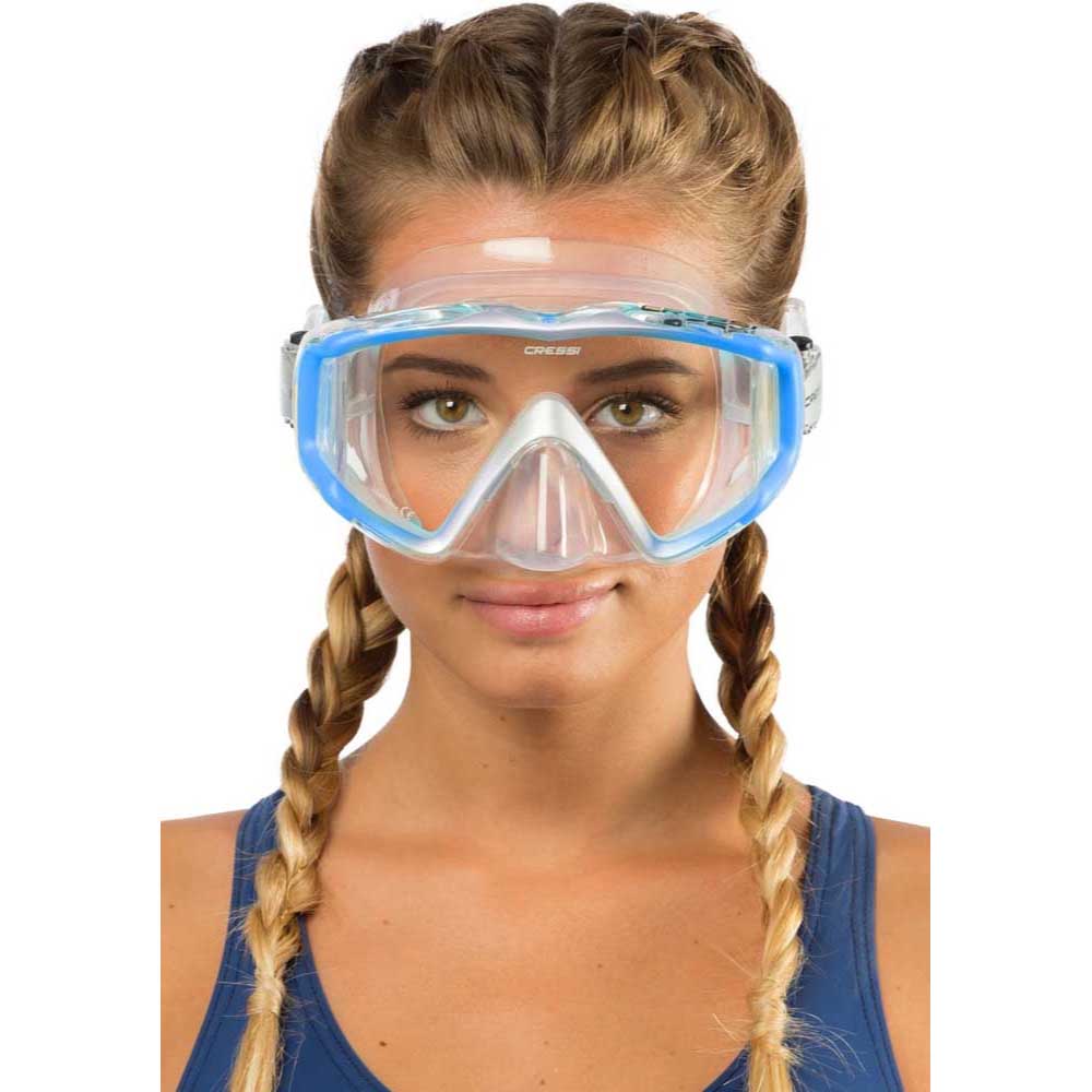 Cressi Liberty Triside Dalış Maskesi - CLEAR - BLUE - SILVER