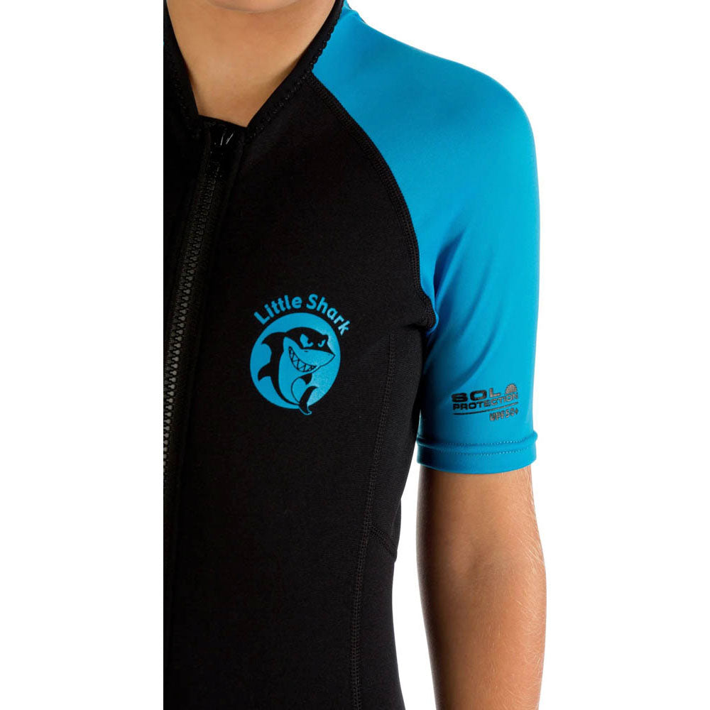 Cressi Little Shark Junior Shorty Dalış Elbisesi - BLACK / BLUE - 2MM - 3/4 YAŞ
