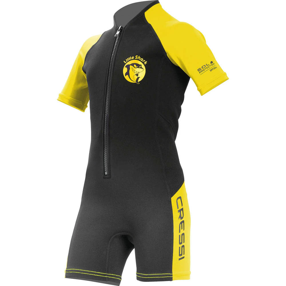 Cressi Little Shark Junior Shorty Dalış Elbisesi - BLACK / YELLOW - 2MM - 11/12 YAŞ