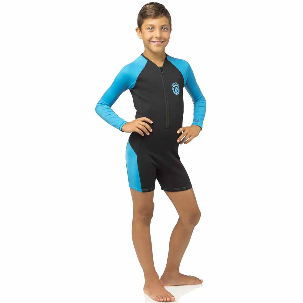 Cressi Little Shark Junior Shorty LS Dalış Elbisesi - BLACK / BLUE - 2MM - 5/6 YAŞ