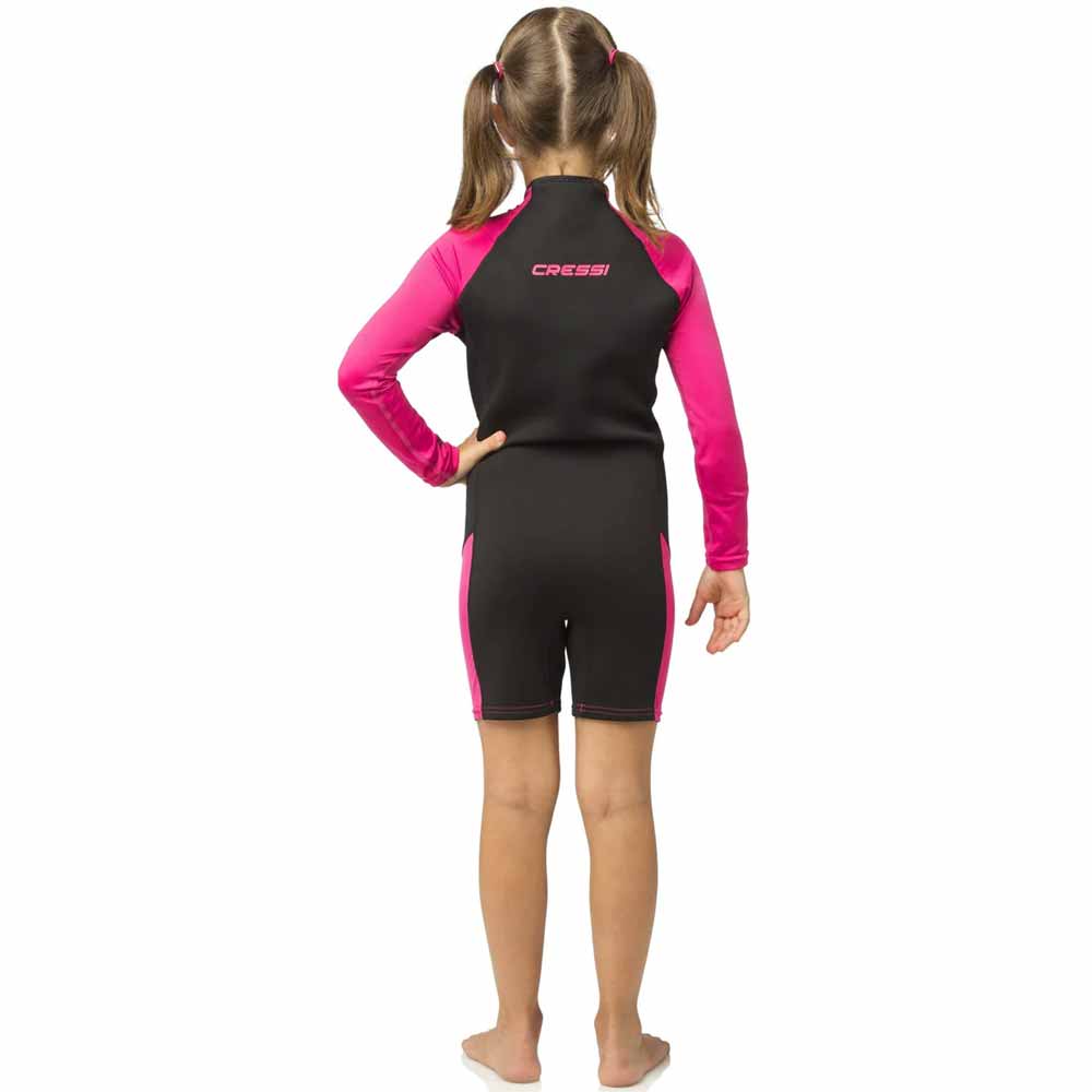 Cressi Little Shark Junior Shorty LS Dalış Elbisesi - BLACK / PINK - 2MM - 7/8 YAŞ