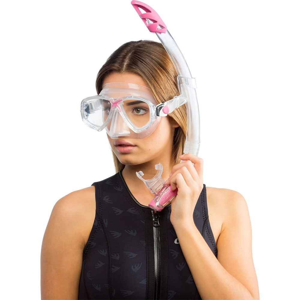 Cressi Marea Maske Gamma Şnorkel Seti - CLEAR-PINK