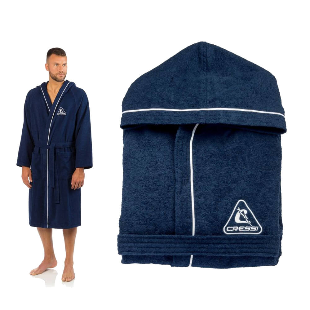 Cressi Mikrofiber Plaj Bornozu - BLUE - M