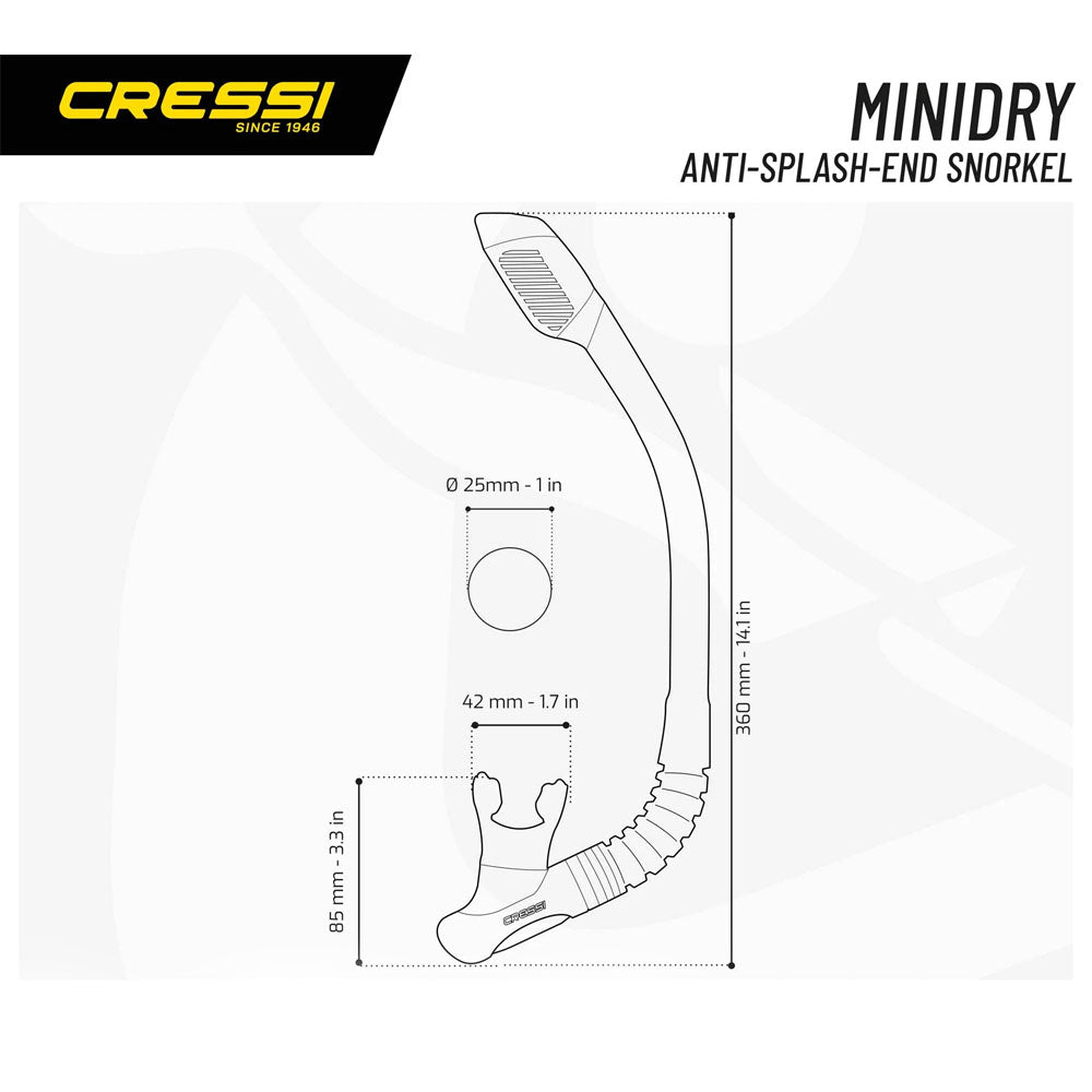 Cressi Minidry Şnorkel - CLEAR/PINK