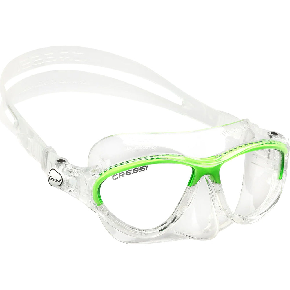 Cressi Moon Çocuk Yüzme ve Dalış Maskesi - CLEAR - LIME - 5-10 YAŞ
