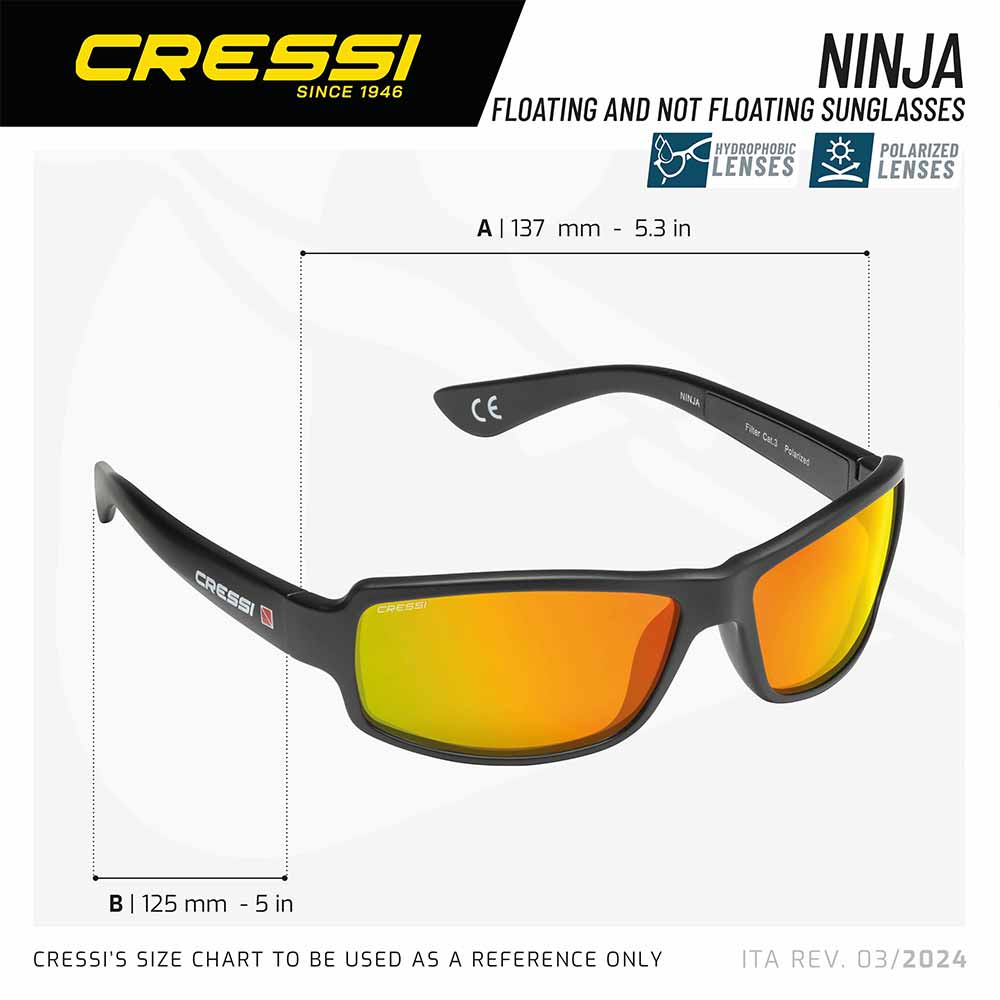 Cressi Ninja Floating Güneş Gözlüğü - BLACK/SHINY BLACK LENS