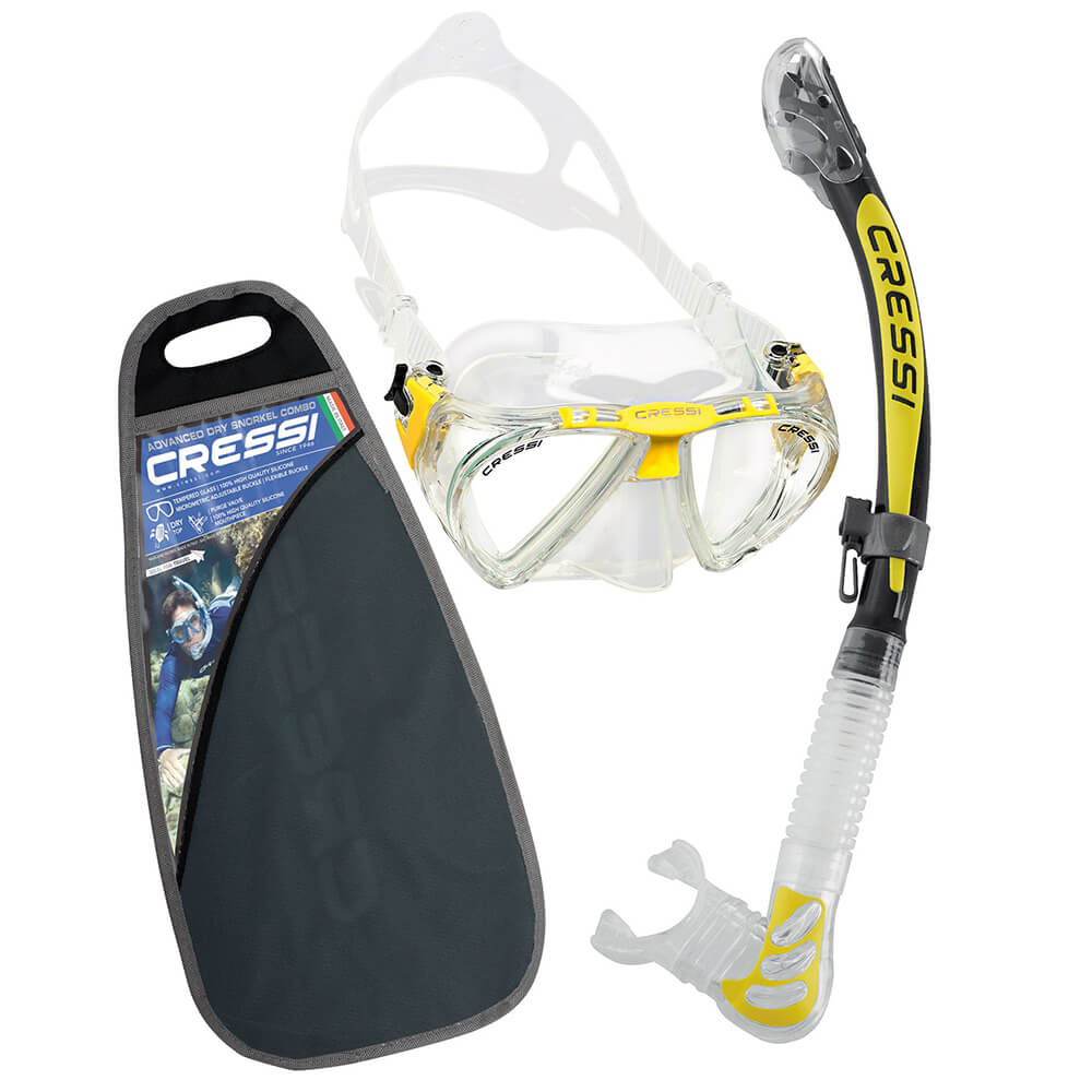 Cressi Penta - Alpha Maske Şnorkel Set - BLACK - YELLOW