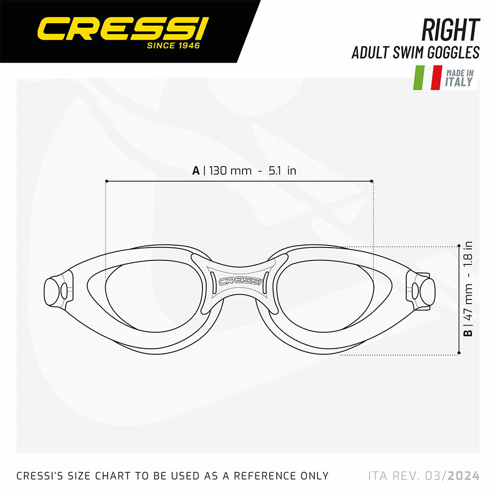 Cressi Right Yüzme Gözlüğü - BLACK-SMOKED LENS