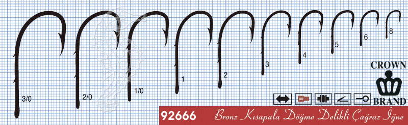 Crown Olta İğnesi 92666 100lü - Standart - NO:8