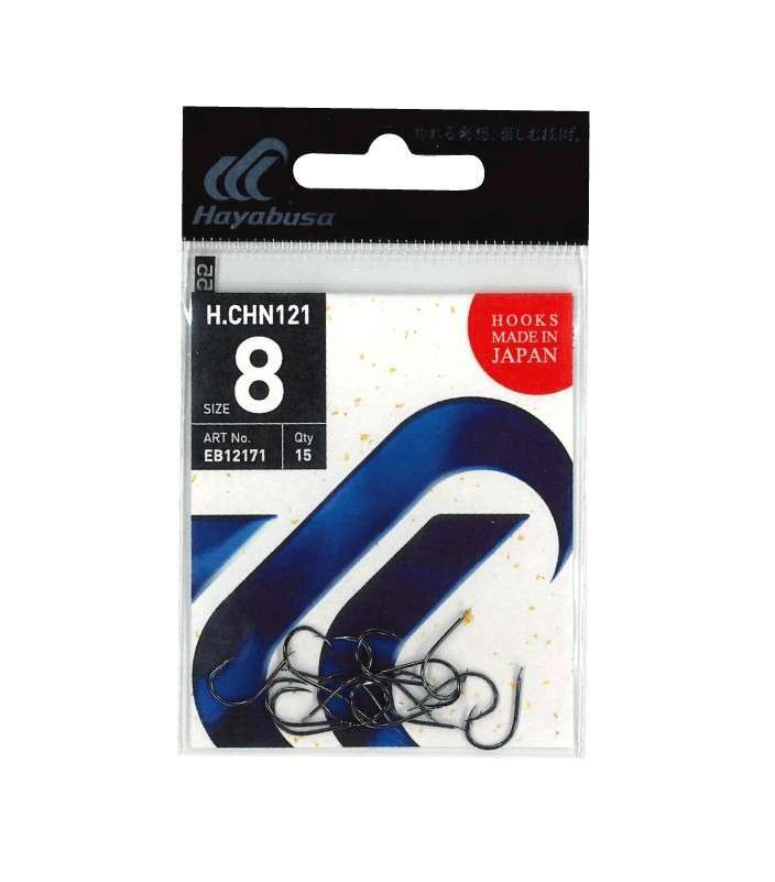 Hayabusa HCHN 121 Kısa Pala Dövme Olta İğnesi 15li Paket Black Nikel