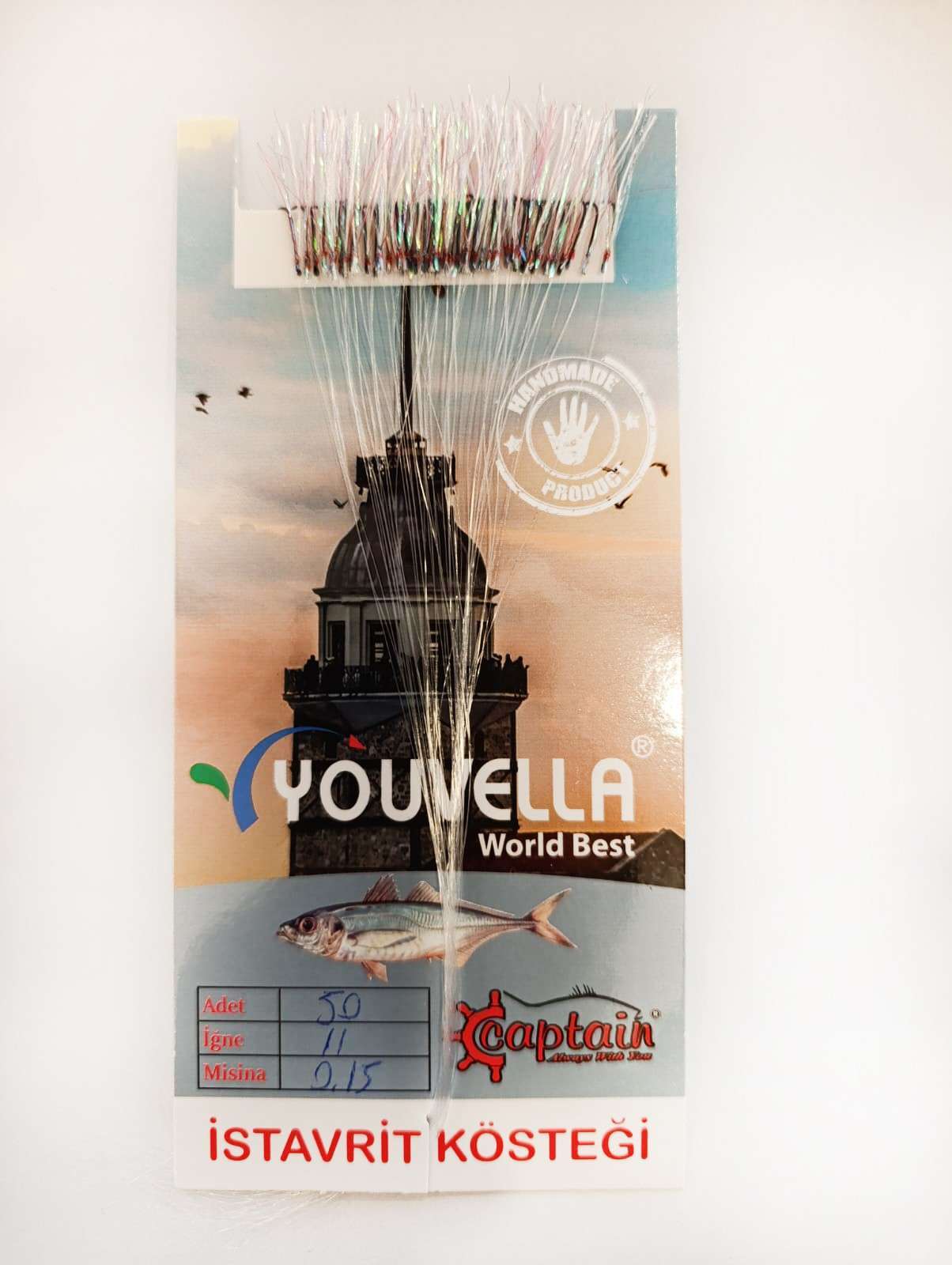 İstavrit Kösteği UV-GLOW Simli Youvella Kartonda 50 İğne 015 mm Köstek - 78