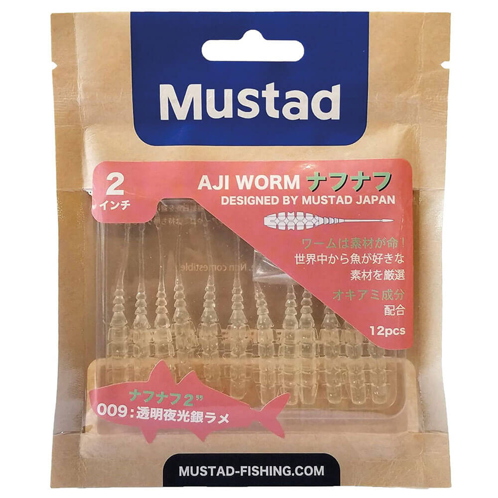 Mustad Aji Worm Naf-Naf Sahte Kurt - 009 - 5CM - 12Lİ