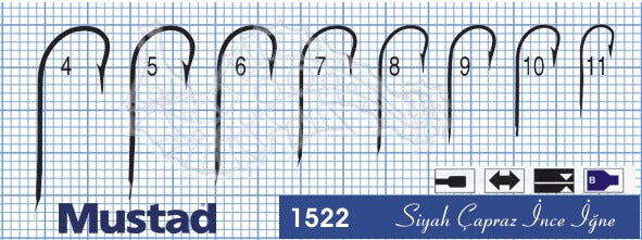 Mustad Olta İğnesi 1522 100lü - Standart - NO:8