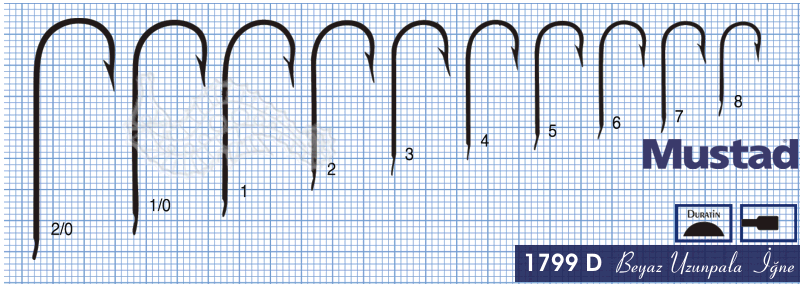 Mustad Olta İğnesi 1799D 100lü - Standart - NO:4