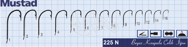 Mustad Olta İğnesi 225N 50li - Standart - NO:2