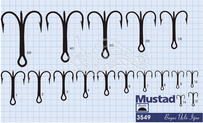 Mustad Olta İğnesi 3549D 50li - Standart - NO:5