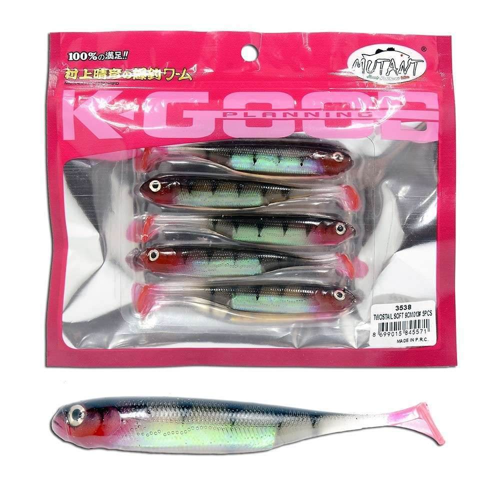 Mutant 3538 Twost Tail Flash 9cm Levrek Silikonu 5li Paket Suni Yem - 013