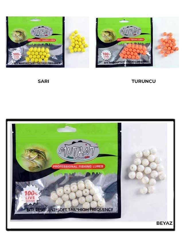 Mutant 3550 Walker Silikon Boli 20li Paket Sunİ Balık Yemi - BEYAZ