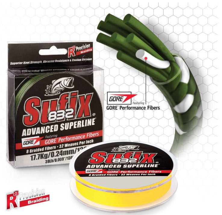 Sufix 832 Advanced İp Misina - Hİ-İS YELLOW - 0.18MM - 120MT - 12KG
