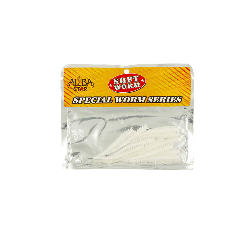 Albastar Special Worm Sahte Kurt - BEYAZ - 7CM
