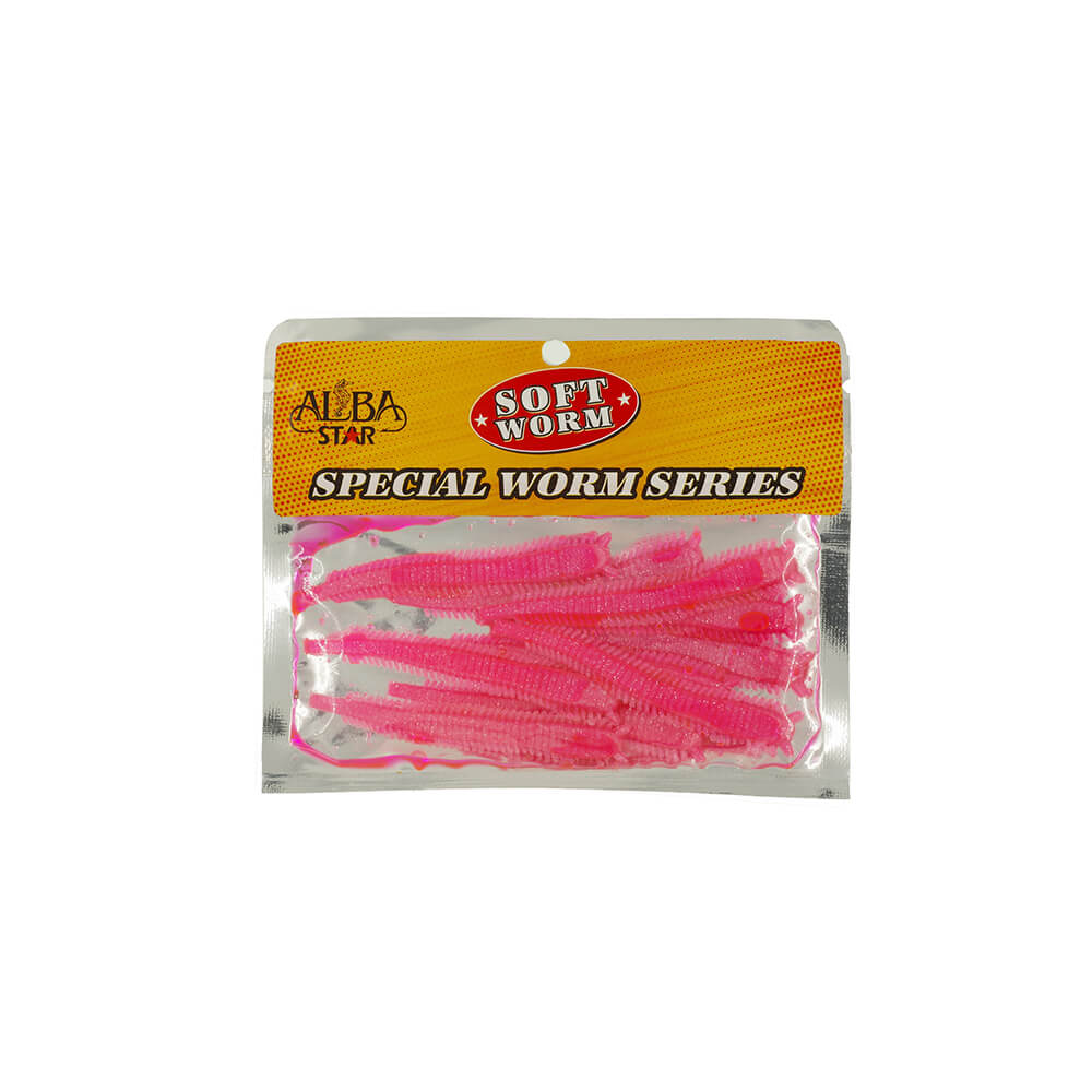 Albastar Special Worm Sahte Kurt - PEMBE - 5CM
