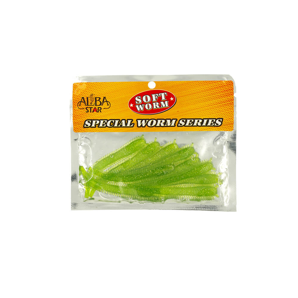 Albastar Special Worm Sahte Kurt - YEŞİL - 7CM