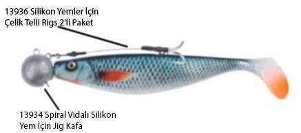 Balzer 13936 Silikon Yemler İçin Çelik Telli Rigs 2li Paket - Standart - 17 CM