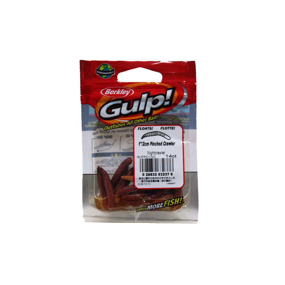Berkley Gulp Floating Pinched Crawler Sahte Kurt - NIGHTCRAWLER - 5CM - 6LI
