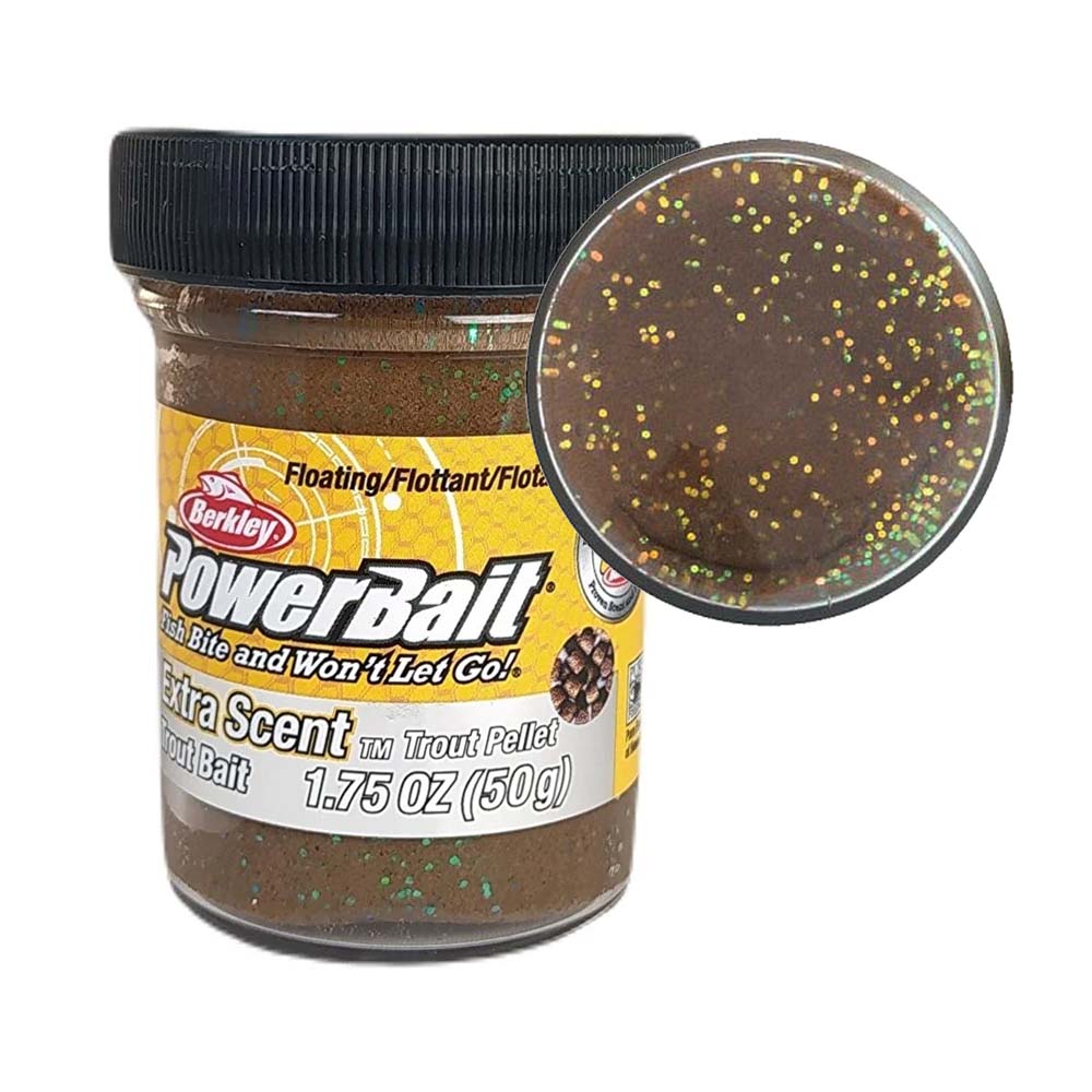Berkley Powerbait Extra Scent Glitter Sahte Yemi - TROUT PELLET - 50 GR
