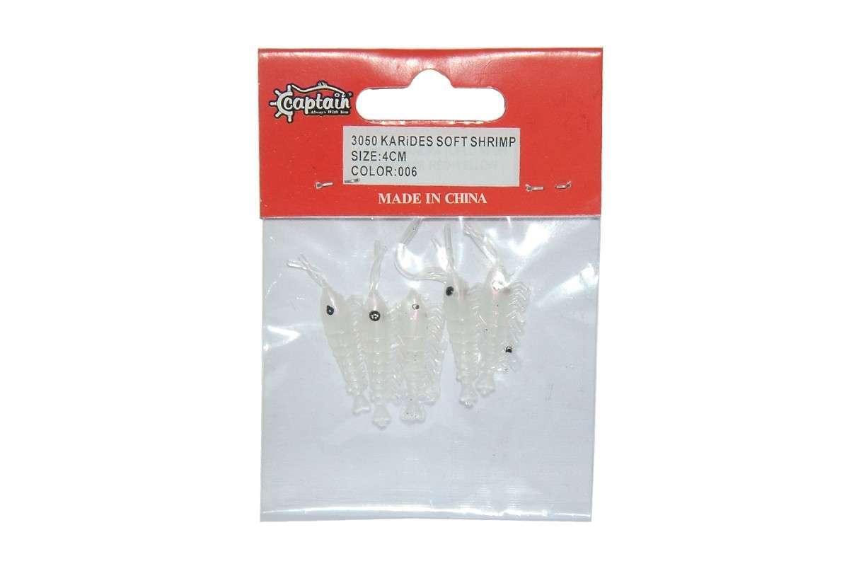 Captain 3050 Silikon Karides 4cm Suni Yem 5li Paket - 006