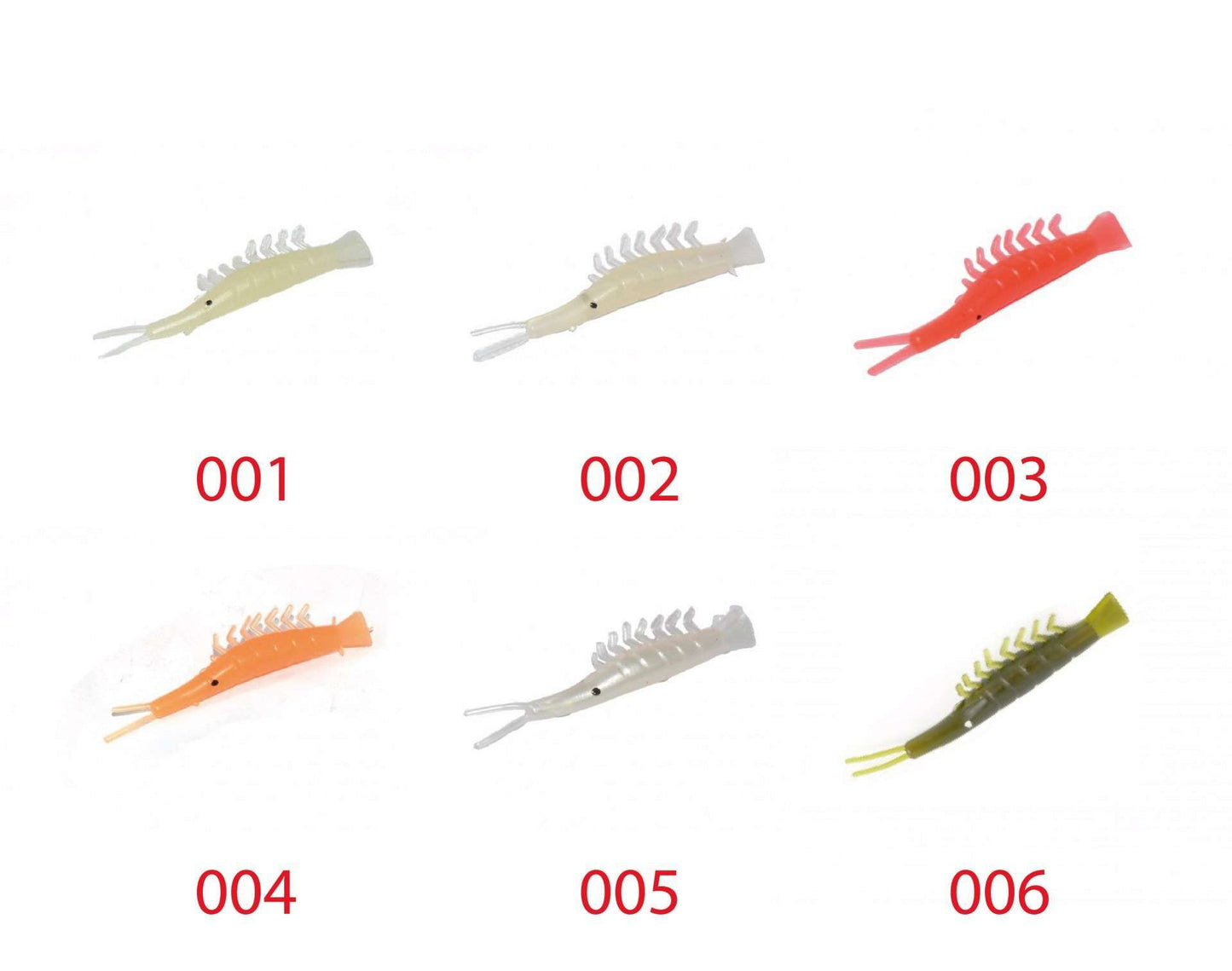 Captain 3052 Silikon Karides 6cm Suni Yem 5li Paket - 001