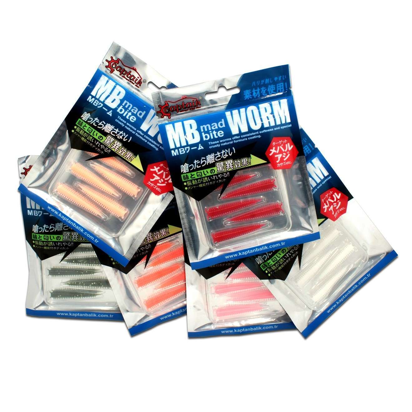 Captain 3518 Mad Bite Earth Worm 4 cm Aromalı LRF Silikon Yem 8li Set - 007