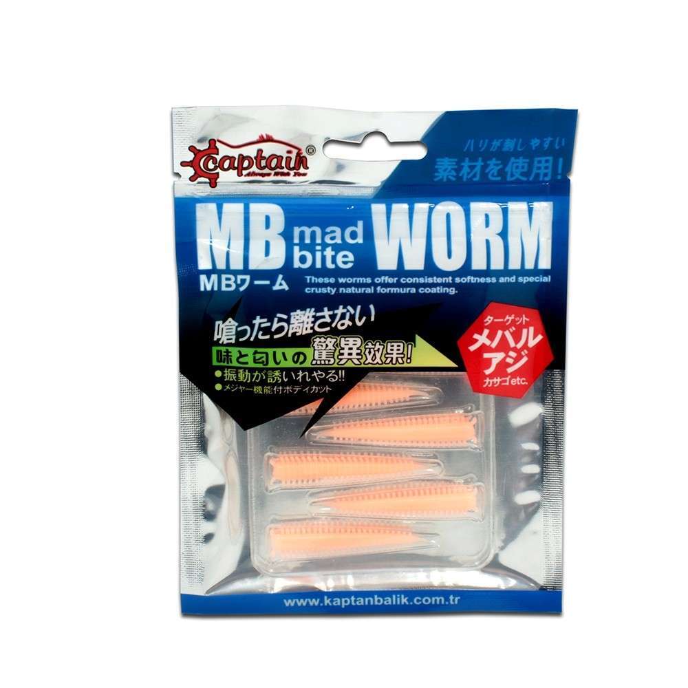 Captain 3518 Mad Bite Earth Worm 4 cm Aromalı LRF Silikon Yem 8li Set - 012