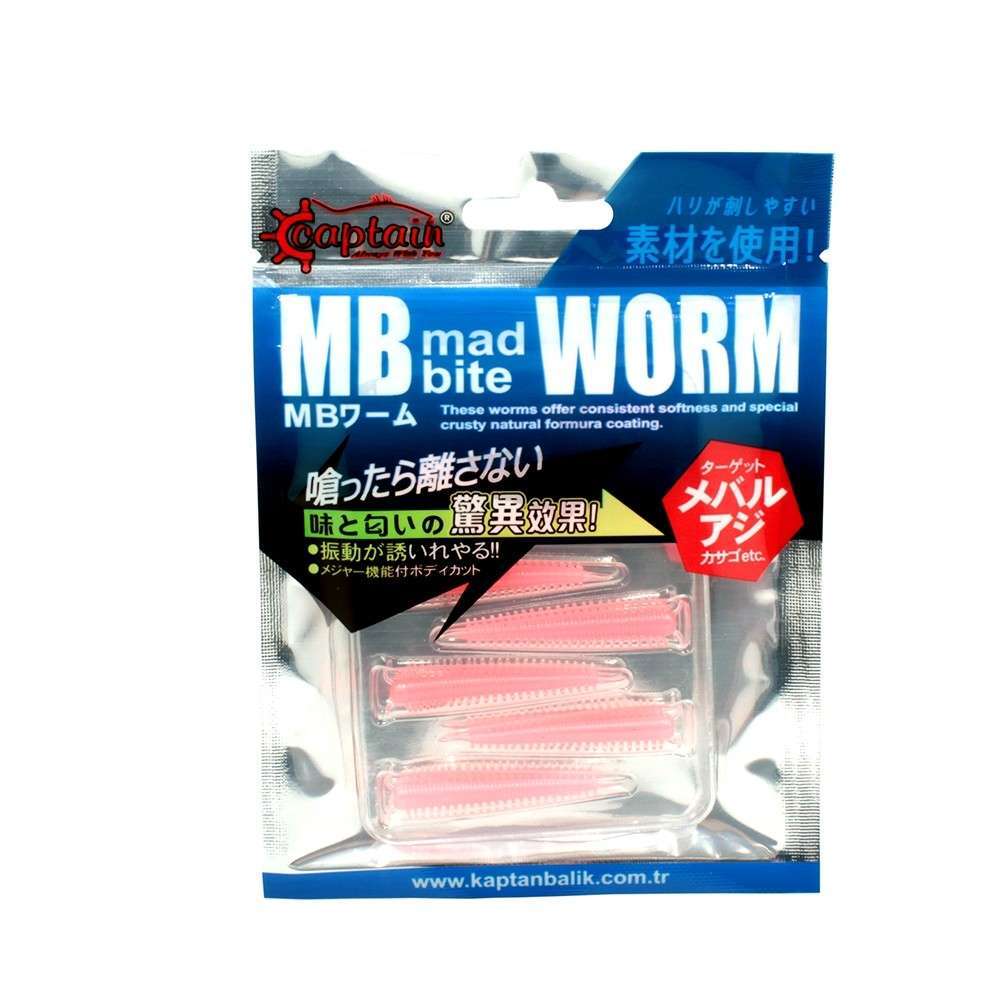 Captain 3518 Mad Bite Earth Worm 4 cm Aromalı LRF Silikon Yem 8li Set - 022