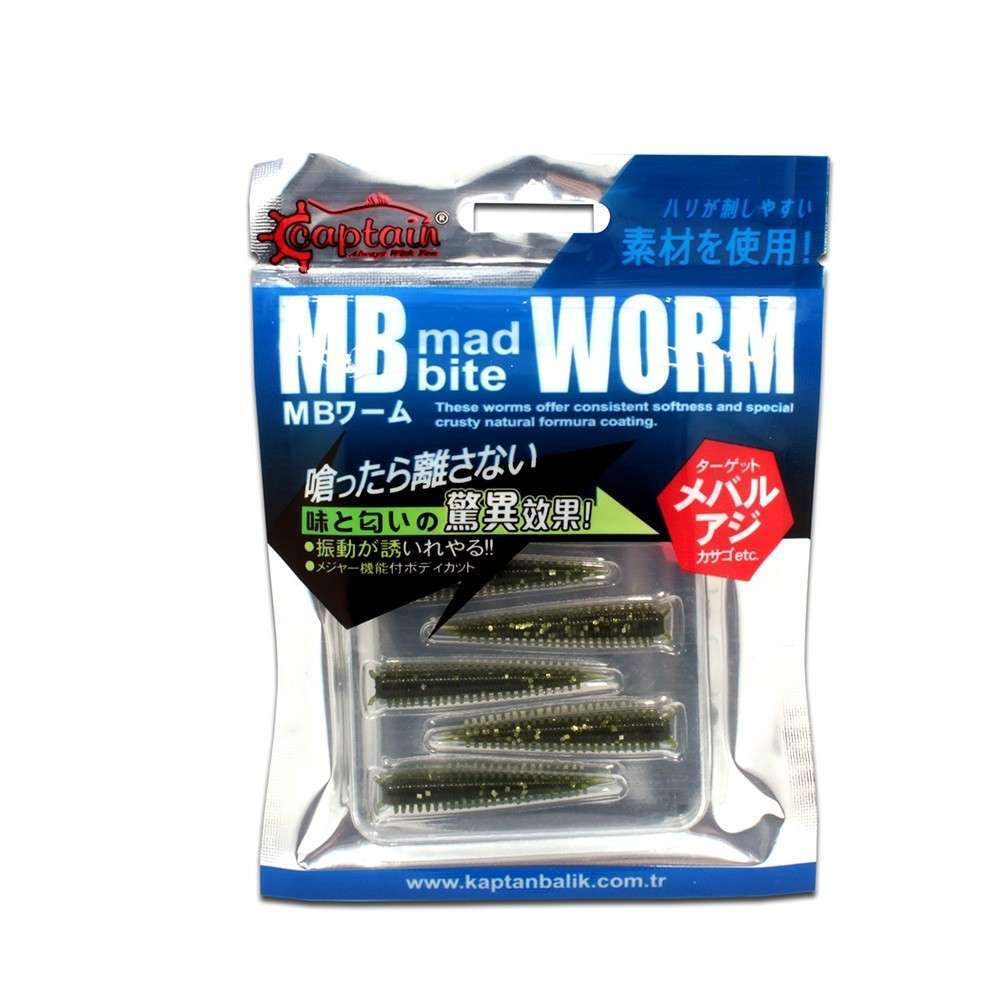 Captain 3518 Mad Bite Earth Worm 4 cm Aromalı LRF Silikon Yem 8li Set - 007