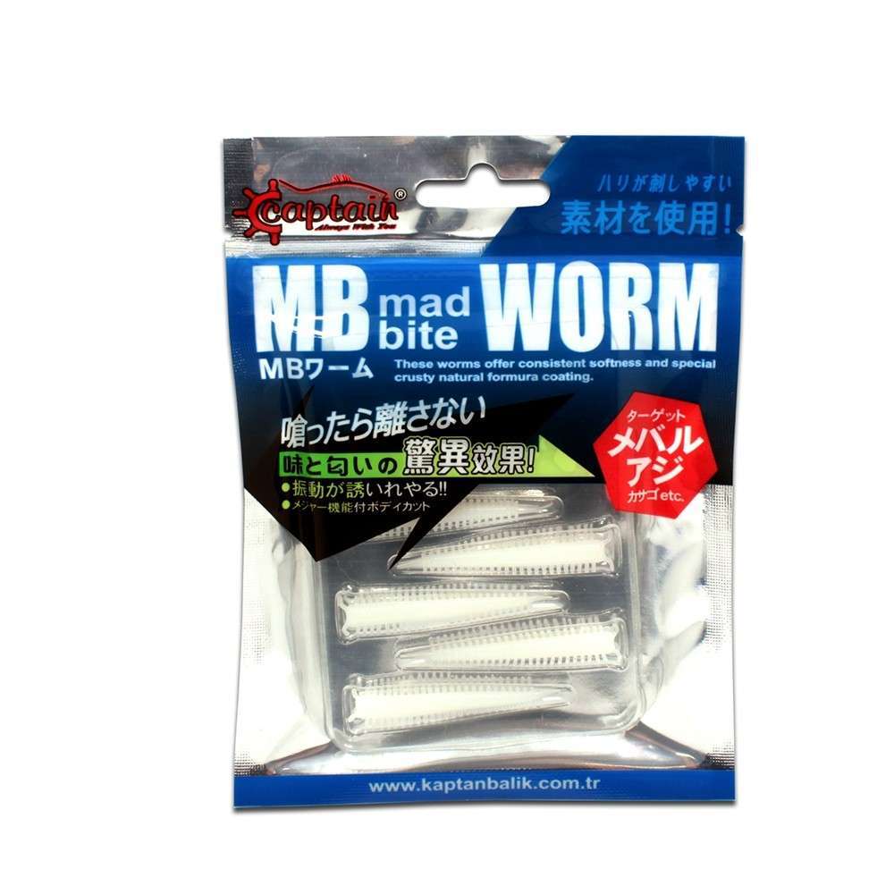 Captain 3518 Mad Bite Earth Worm 4 cm Aromalı LRF Silikon Yem 8li Set - 013