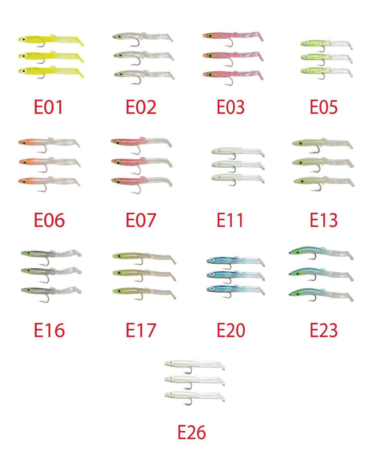 Captain 3525 Eel Fish 75cm Silikon Zargana Suni Yem 3lü Paket - E01 YELLOW